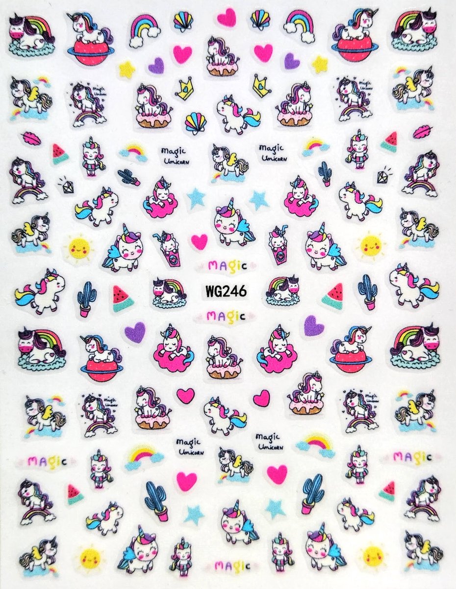 Goedkoopste Unicorn Nagel Stickers - Unicorn Stickers - Nagelstickers - Cadeau - Traktatie - Eenhoorn
