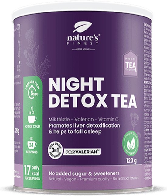 Night Detox Tea - Natuurlijke nacht detox thee mix met krachtige medische kruiden - valeriaan, mariadistel en witte thee extract