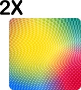 BWK Flexibele Placemat - Gekleurd Patroon - Set van 2 Placemats - 50x50 cm - PVC Doek - Afneembaar