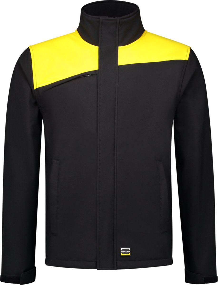 Tricorp 402021 Softshell Bicolor Naden - Zwart/Geel - 4XL