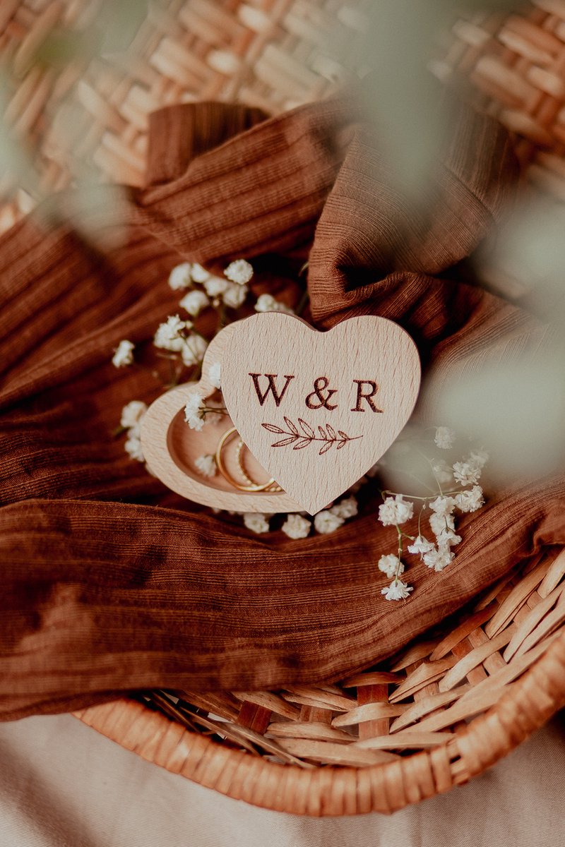 BolleToet houten ringendoosje - hart - trouwen - bruiloft - trouwringen