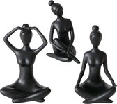 Boltze Home Figuur Yoga vrouw zwart keramiek L6cm x B5cm x H10cm