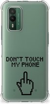 Smartphonehoesje Nokia XR21 Telefoon Hoesje met doorzichtige rand Finger Don't Touch My Phone