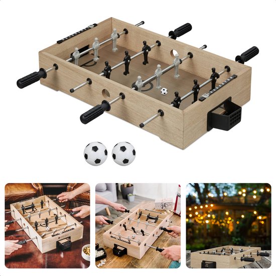 Spielwerk Mini Tafelvoetbaltafel In Hoogte Verstelbare Poten 2 ballen Verchroomde Stangen Voetbal Speelgoed 69x37x62cm