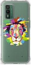 GSM Hoesje Nokia XR21 Leuk TPU Back Cover met transparante rand Lion Color