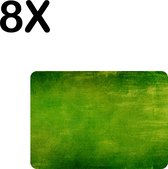 BWK Stevige Placemat - Groene Vegen Achtegrond - Set van 8 Placemats - 35x25 cm - 1 mm dik Polystyreen - Afneembaar