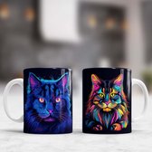 Mok Neon Cats - Cats - Gift - Cadeau - CatLovers - Meow - KittyLove - Katten - Kattenliefhebbers - Katjesliefde - Prrrfect