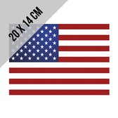 Stickers Vlag USA L | 20 x 14 cm | United States America | Verenigde Staten | V.S. | U.S.A. | Nationale vlag | New York | Washington | Zelfklevend | 3 stuks