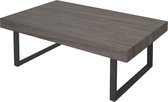 Kos T576 salontafel, woonkamertafel, 40x110x60cm MVG-gecertificeerd ~ Donker eiken, donker metalen poten