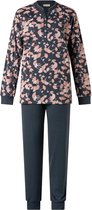 Lunatex dames pyjama interlock | MAAT M | Herfst bloem all-over | marine