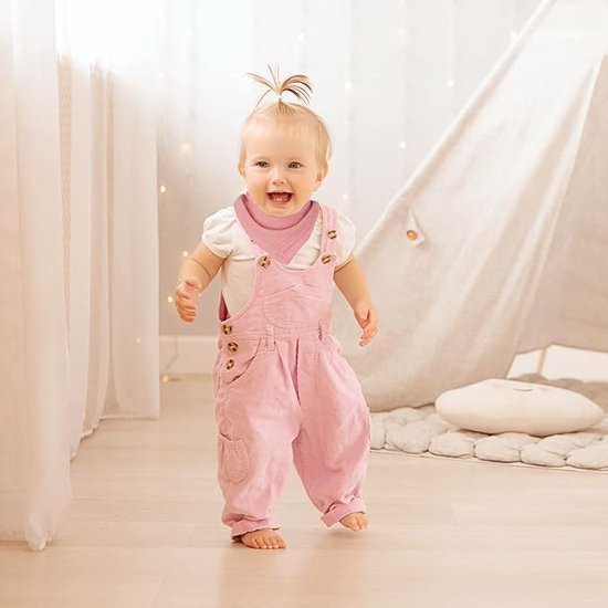 Baby driehoekig sjaalslab, zachte en absorberende mousseline neksjaals, kwijlslab met 4 verstelbare drukknopen, multifunctioneel kwijlslab voor unisex, jongens, meisjes, pasgeborenen, peuters van Viedouce — afbeelding 3
