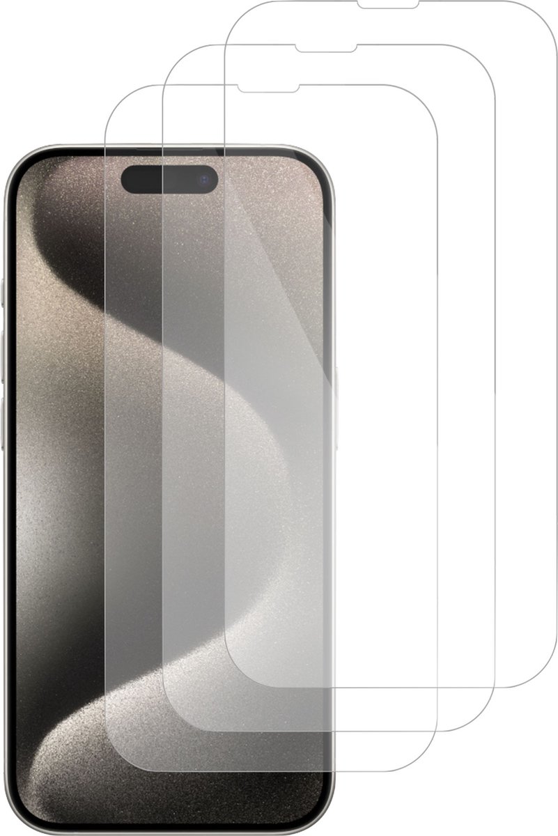 3x Screenprotector geschikt voor iPhone 15 Pro – Gehard Glas - Proteqt+