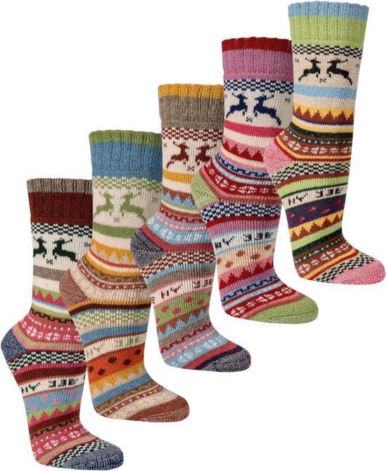 Wollen sokken - Hygge wol - 2 paar - gemengde kleuren