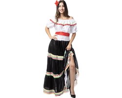 Funidelia | Mexicaans Kostuum voor vrouwen  Mexico & Mariachi´s, Mexicaanse schedel, Halloween, Day of the Dead - Kostuum voor Volwassenen Accessoire verkleedkleding en rekwisieten voor Halloween, carnaval & feesten - Maat L - XL - Zwart