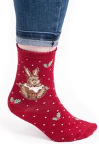 Wrendale kerstsokken - 'Little Pudding' Rabbit Socks - Sokken Konijn