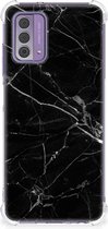 Coque pour smartphone compatible avec Nokia G42, avec bord transparent, marbre Zwart.