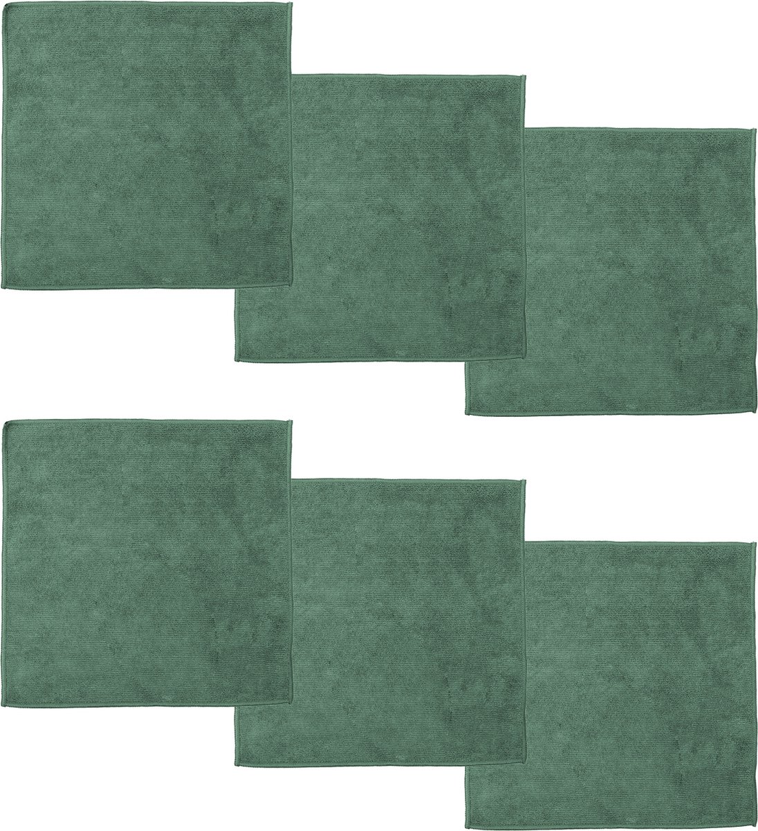 Goedkoopste DDDDD - 6x Microvezeldoek - Billie - 30x30 cm - Groen - Set van 6 stuks