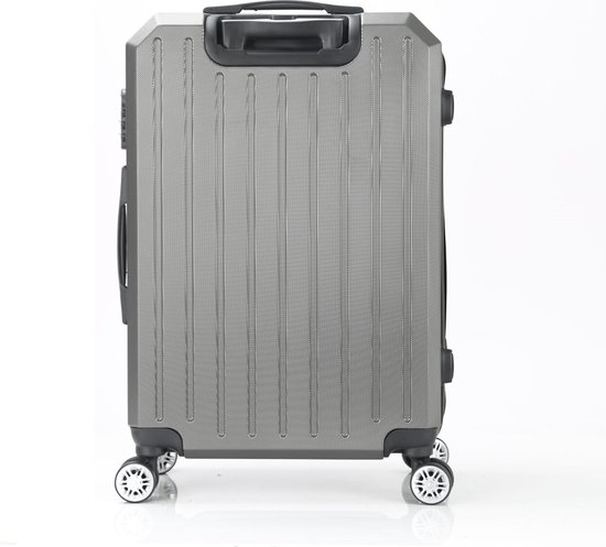 Travelsuitcase - Handbagage koffer Diamond - Reiskoffer met cijferslot op wielen - ABS -Grijs - Maat M ca 55x37x23 cm