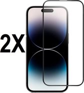 Screenz® - Screenprotector geschikt voor iPhone 15 Pro Max - Beschermglas - Screen protector geschikt voor iPhone 15 Pro Max - Full cover glasplaatje - 2 stuks