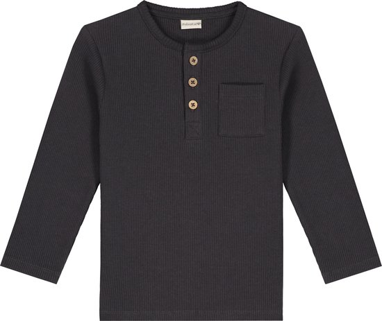 Prénatal baby shirt - Jongens Kleding - Dark Stone Grey - Maat 62