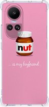 Silicone Hoesje Geschikt voor OPPO Reno10 Telefoonhoesje met doorzichtige rand Nut Boyfriend