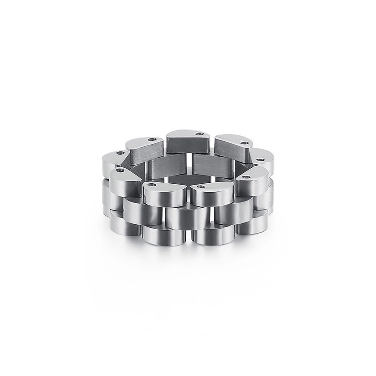 Schakel Ring | Ring Mannen | Presidente Ring | 8 mm | Staal | Zilverkleurig | Schakelring Mannen | Cadeau voor Man | Pin Remover | Cadeau voor Vrouw |