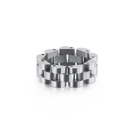 Schakel Ring | Ring Mannen | Presidente Ring | 8 mm | Staal | Zilver | Schakelring Mannen | Cadeau voor Man | Pin Remover | Cadeau voor Vrouw | Vaderdag | Vaderdag Cadeau | Cadeau voor Vrouw - Soraro