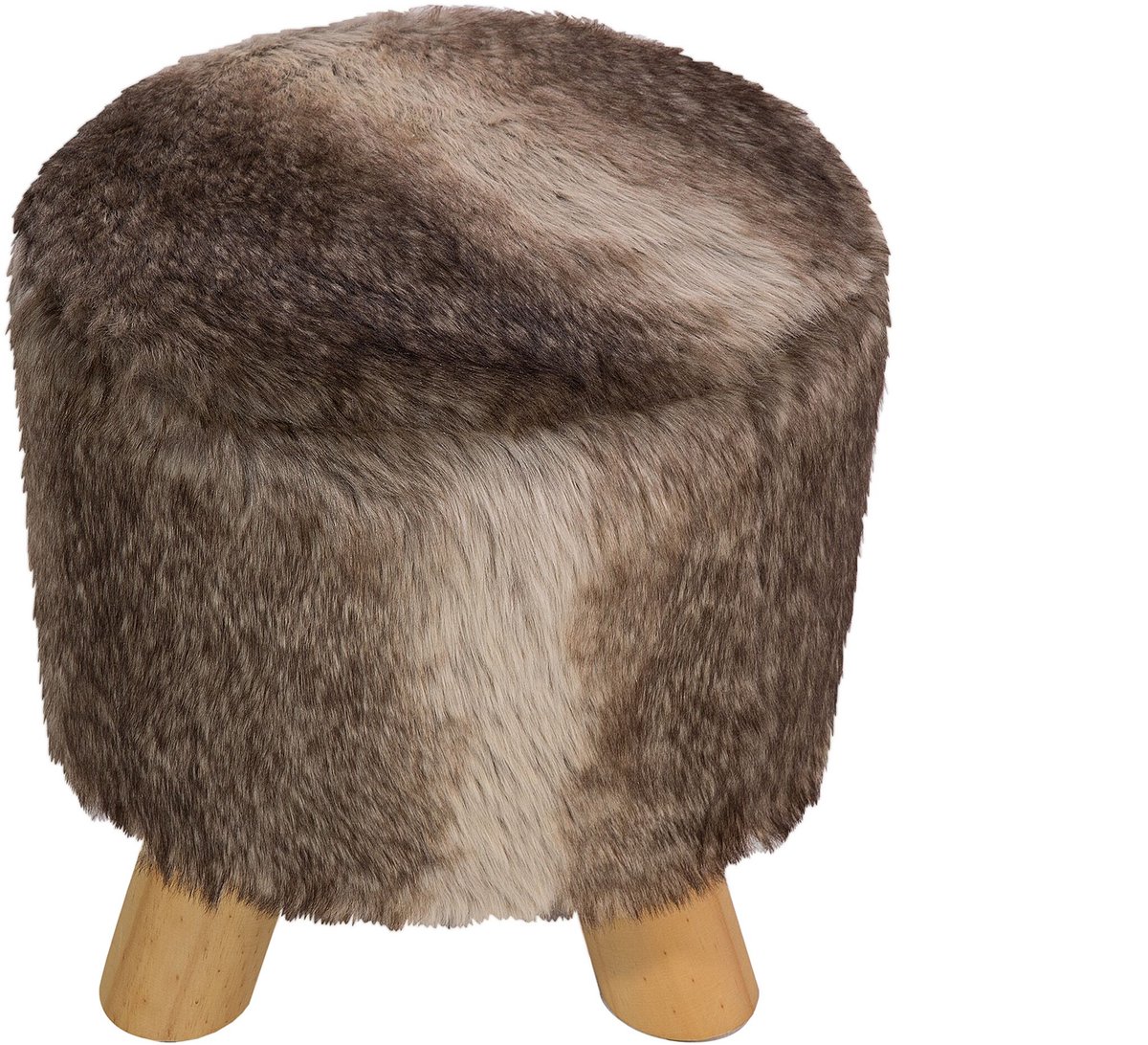 TOPEKA - Hocker - Bruin/Wit - Polyester