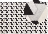 NARMAN - Patchwork vloerkleed - Grijs - 160 x 230 cm - Koeienhuid leer