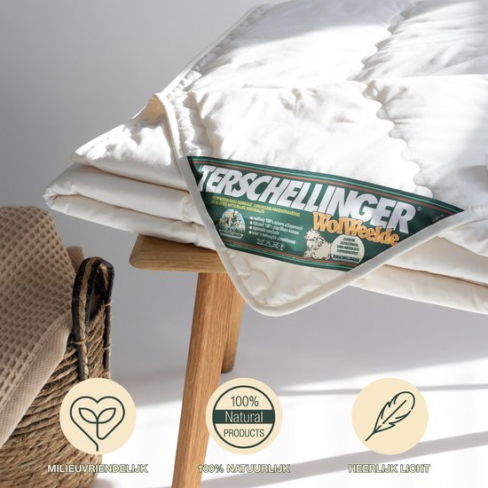 Terschellinger ZOMER dekbed - Zuiver scheer wollen zomer dekbed - Luchtig, Licht en absorberend wol voorjaars dekbed - 240x220 cm van Terschellinger — afbeelding 5