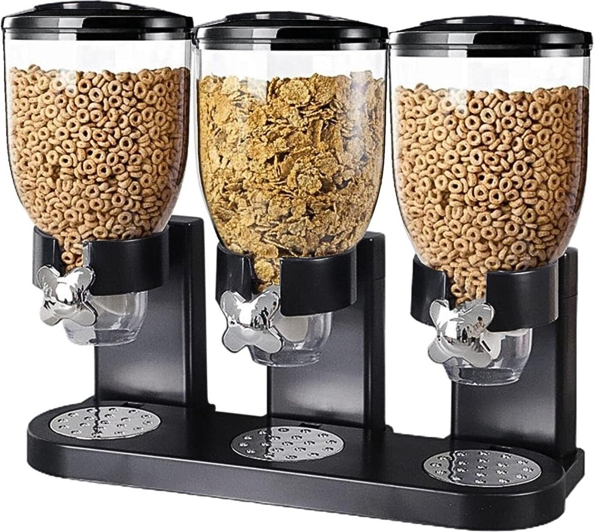 Cornflakes Dispenser - Rijst Dispenser - Food Dispenser - Ontbijtgranen Voorraaddoos - Rijst Container - Cereal & Muesli Dispenser - Cornflakes & Ontbijtgranen Bewaardoos - 3 Dispensers - AllYourNeeds.