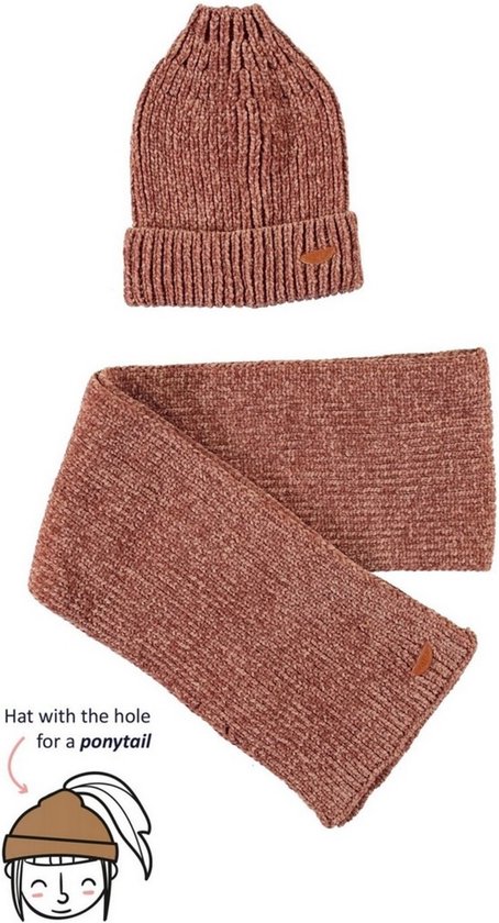 Echarpe bonnet gants pour fille en laine vintage des années 90