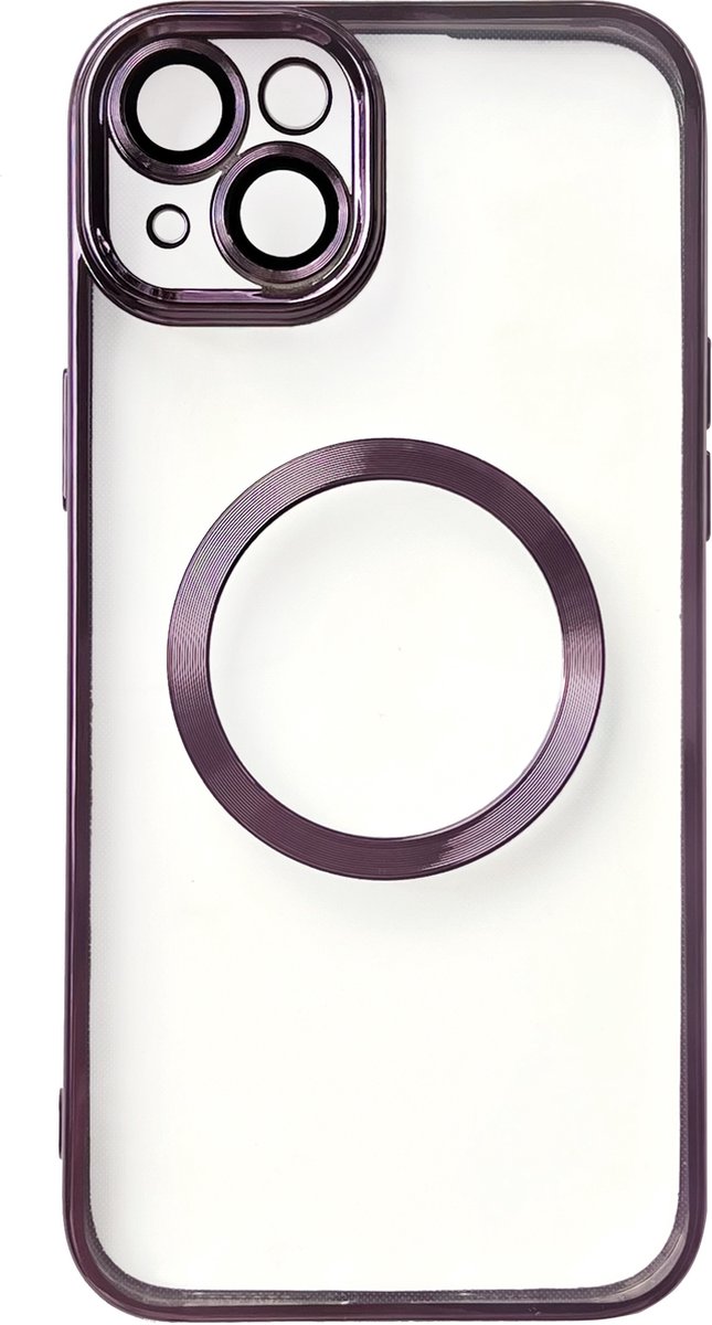 Casemania Hoesje Geschikt voor Apple iPhone 15 Paars - Siliconen Back Cover - Geschikt voor Magsafe