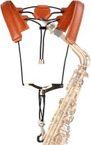 (Bruine) Verstelbare stevige Lederen Saxofoon Schouderriem - Neck Strap