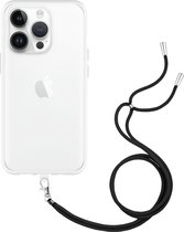 Cazy Soft TPU Telefoonhoesje met Koord - geschikt voor iPhone 15 Pro - iPhone 15 Pro Hoesje met Koord - Transparant