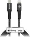 Mobilize Nylon USB-C naar Apple Lightning Kabel MFI 1 Meter - Zwart