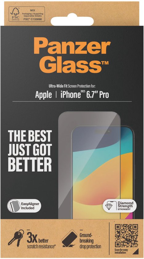 Panzerglass Protection d'écran Ultra Wide Fit Privacy iPhone 15 Pro Max