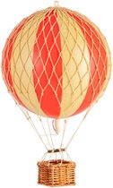 Authentic Models - Luchtballon Travels Light - Luchtballon decoratie - Kinderkamer decoratie - Dubbel Rood - Ø 18cm