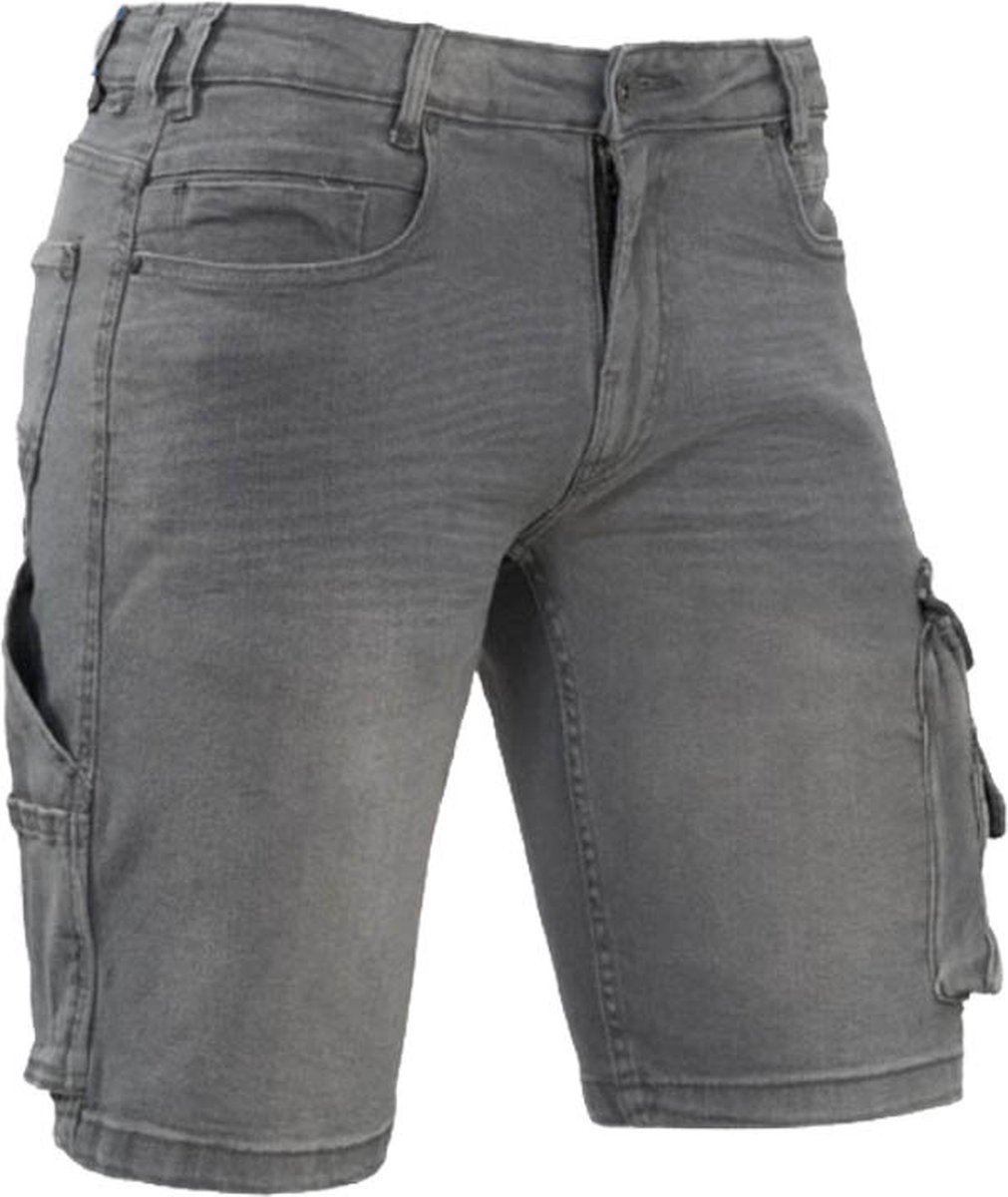Korte werkbroek denim stretch grijs Ralph Brams Paris
