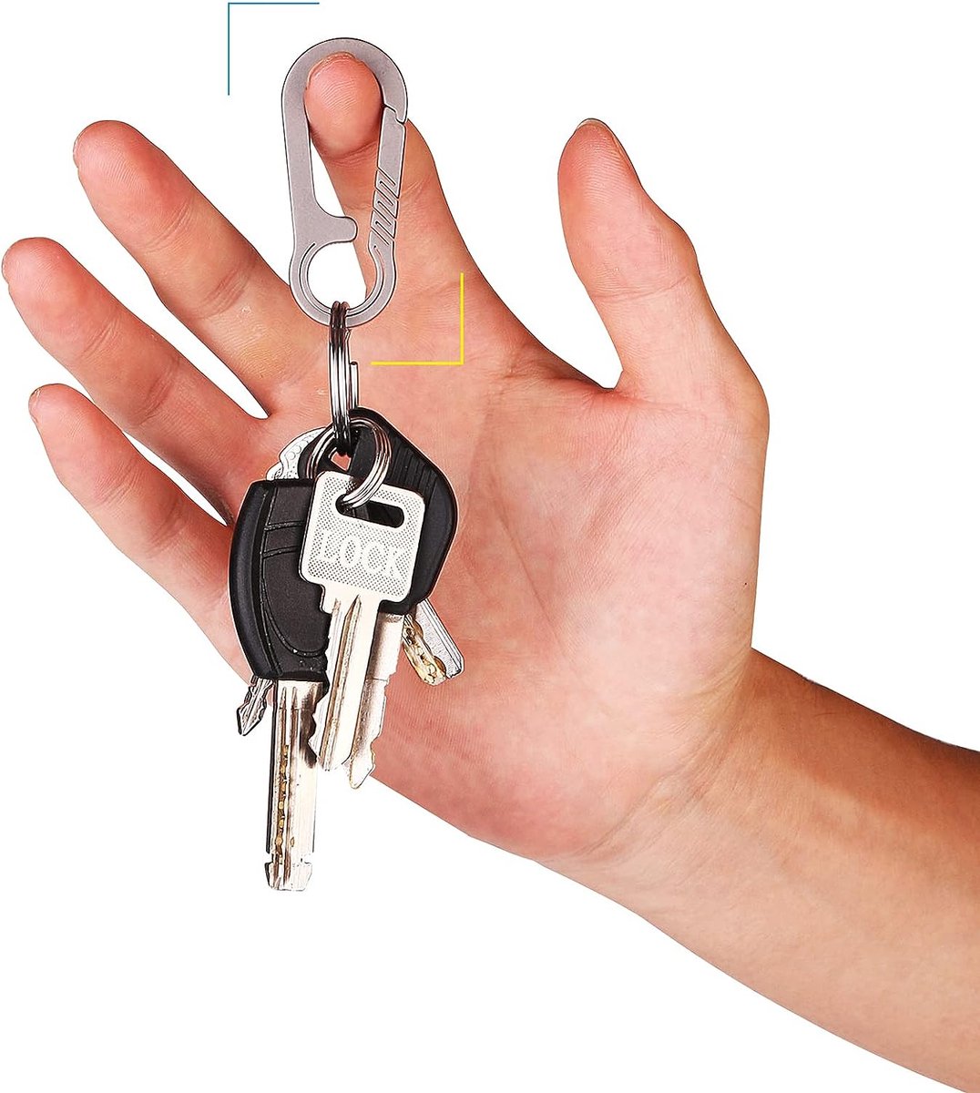 Porte-clés mousqueton en titane pour clés, porte-clés mousqueton tibitdeer  robuste et