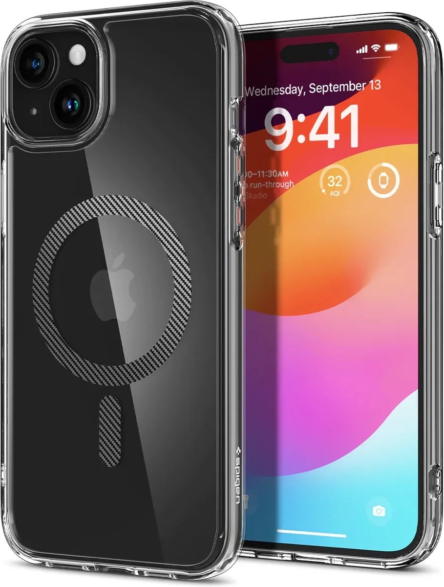Spigen Ultra Hybrid MagFit hoesje voor iPhone 15 Plus - Zwart