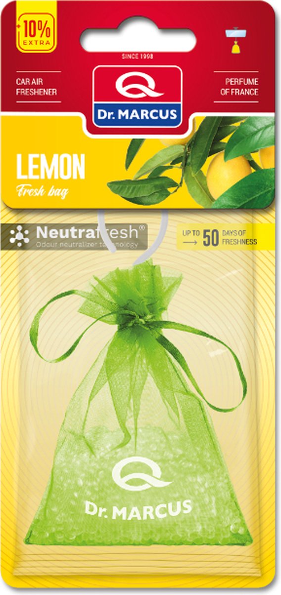 Dr. Marcus Lemon Fresh bag luchtverfrisser met neutrafresh technologie - Geurhanger - Tot 50 dagen geurverspreiding - 20 Gram