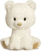 Aurora pluche knuffeldier ijsbeer - wit - 20 cm - pooldieren thema speelgoed
