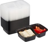 Boîtes à repas Relaxdays 2 compartiments - réutilisables - boîte à lunch lot de 24 - contenants alimentaires