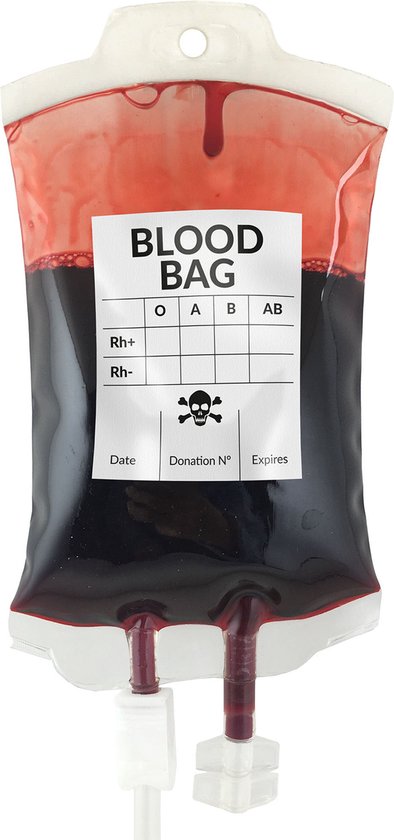 Funny Fashion Halloween nep bloed zak - ophangbaar - 300 ml - carnaval artikel - verpleegster