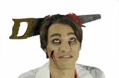 Halloween/horror verkleed diadeem/tiara - zaag met bloed - kunststof - Volwassenen en kinderen