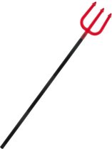 Funny Fashion Duivel Trident vork - 113 cm - rood - plastic - verkleed accessoires - halloween