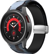 Strap-it Smartwatch Strap - Bracelet en silicone magnétique gris camo adapté pour Samsung Galaxy Watch 5 / Watch 5 Pro / Watch 4 / Watch 4 Classic