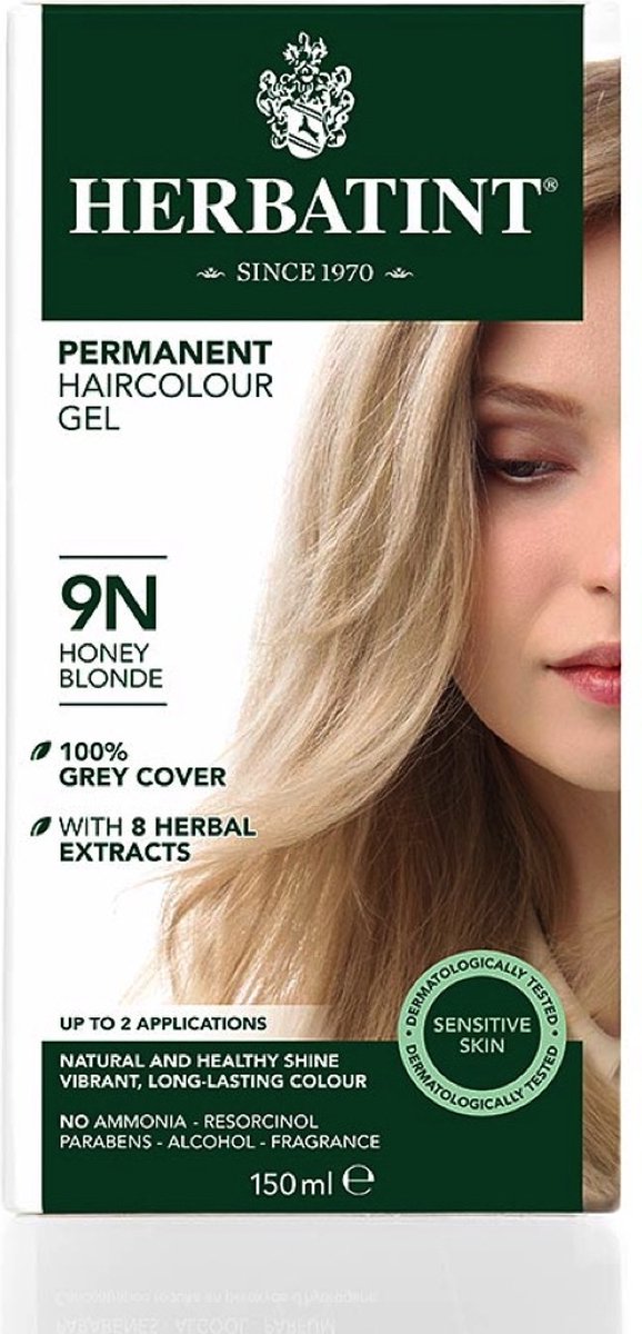 Herbatint 9N Honing Blond - 100% biologische, permanente vegan haarkleuring - Met 8 plantenextracten - 150 ml