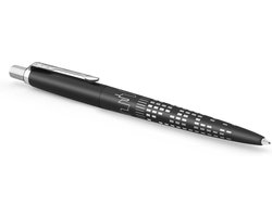 Parker Jotter balpen | Speciale editie | NYC Zwart met chroomafwerking | Blauwe inkt | Geschenkverpakking